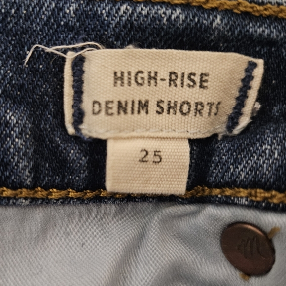 Madewell Blue Denim Shorts Raw Hem Women’s Casual HIGH- RISE - Picture 4 of 13